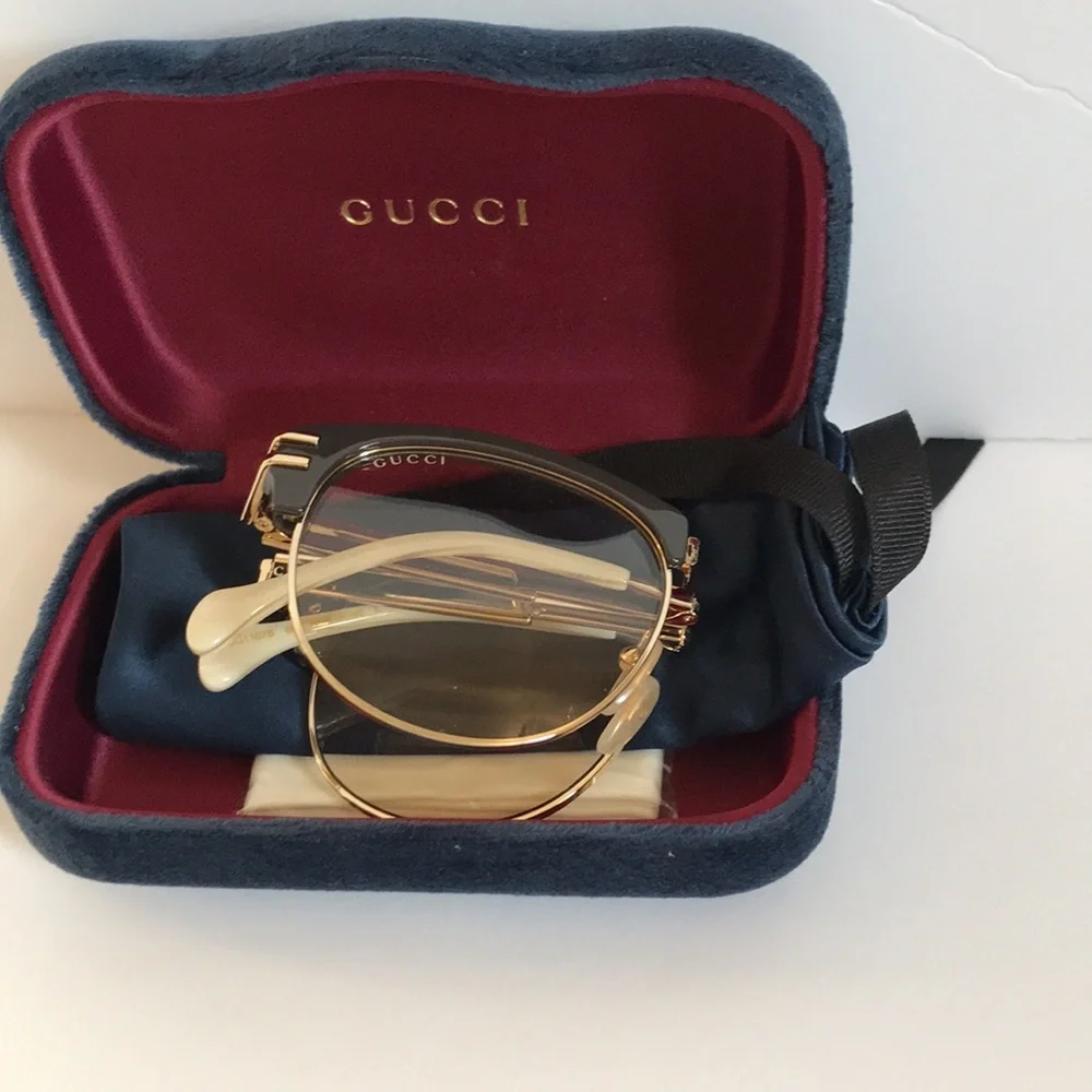 New Authentic Gucci Men's Brown and Gold  GG1107S Square Sunglasses